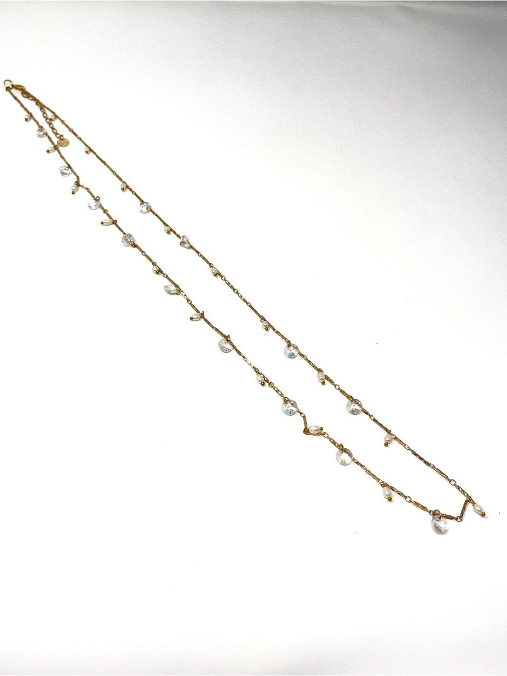 New Anthropologie x Nakamol Gold White Pearl Necklace